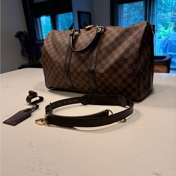 Louis Vuitton Keepall Bandouliere Bag Damier Ebene 45 - Picture 16 of 16